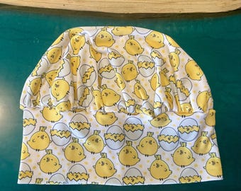 Easter Chicks Scrub Cap: Soft Stretchy Fabric