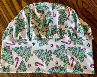 Soft & Stretchy Scrub Cap- Festive Christmas Trees