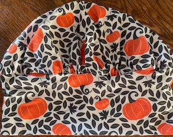 Soft & Stretchy Scrub Cap- Halloween! Fall pumpkins and leaves