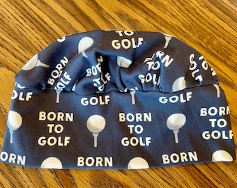 Men's Soft Stretchy Scrub Cap - Golf Print