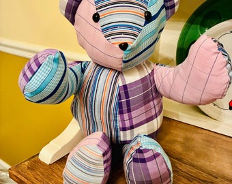 Memory Bear- keepsake stuffed bear made from your favorite shirt