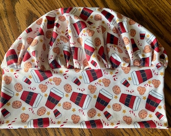 Soft & Stretchy Christmas Cookies and Coffee for Santa Scrub Cap