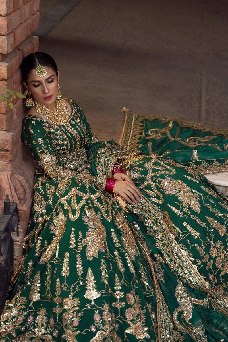 Bridal Wear Pakistani Indian Wedding Dresses Latest Nikkah Suits Long ...