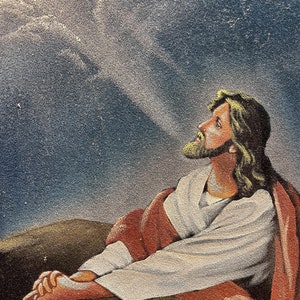 Black Velvet Jesus Painting - Vintage from Mexico