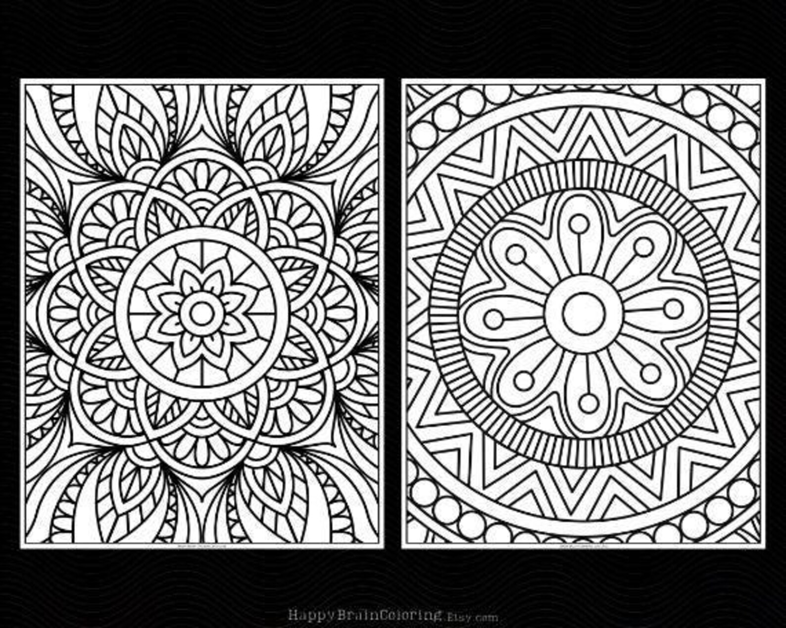 Mandala Coloring Pages for Adults, Stress Relief Designs (PDF + PNG) - Etsy