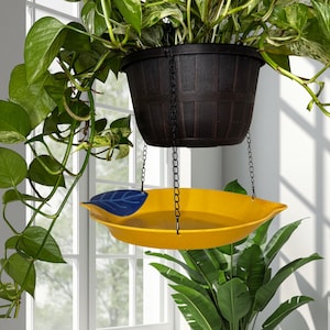 Hanging Houseplant Water Catcher for Large Plants | Melamine Drip Tray | Lemon Shape Catch Tray