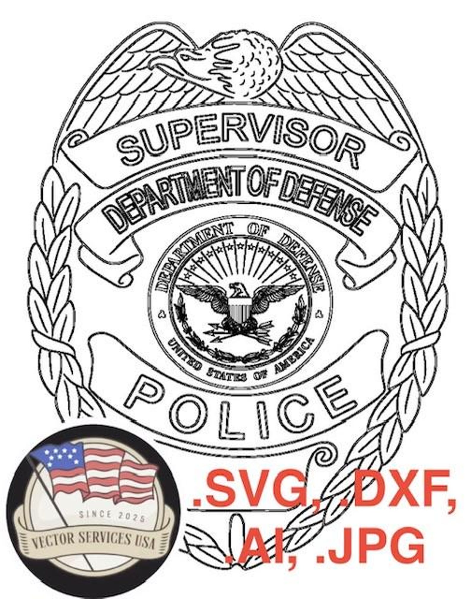 DOD Police Badge Digital File - Etsy