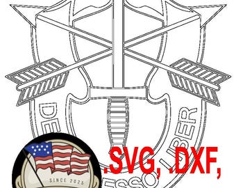 アメリカ陸軍特殊部隊 - De Oppresso Liber - パッチ ロゴ デカール