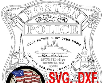 Boston Police Badge SVG