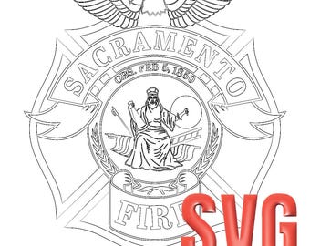 Sacramento Fire Badge SVG
