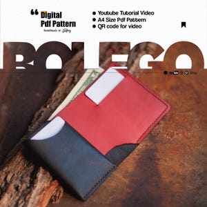 DIY Leather Wallet PDF Pattern: Downloadable Minimalist Cardholder Template