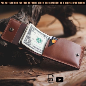Modèle PDF DIY pour portefeuille en cuir : modèle de porte-cartes minimaliste à télécharger