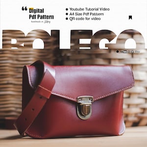 Leren crossbodytas pdf-patroon | Sjabloon DIY-casualtas (digitale download)