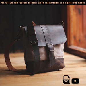 Leder & Canvas Bag PDF Pattern, Ledertasche Schnittmuster, Leder Crossbody Bag Schnittmuster, Leder DIY, Bag Pattern PDF