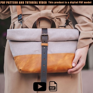 Modèle PDF de sac bandoulière en cuir et toile, Patron de sac en cuir, Patron de sac bandoulière en cuir, DIY en cuir, Patron de sac PDF