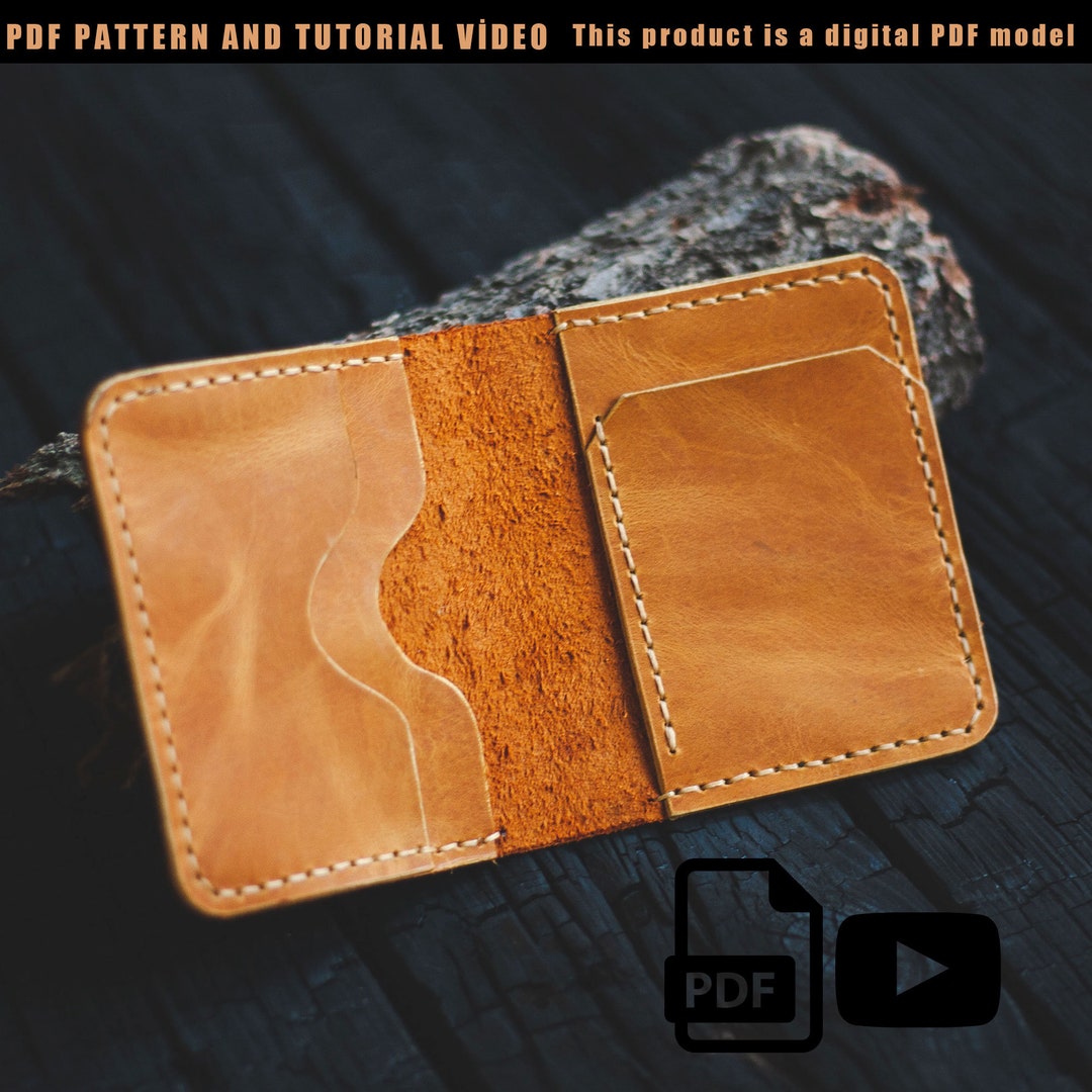 Simple Wallet Patterns.pdf PDF Template - Leather Wallet Pattern - Leather DIY - Pdf Download ...
