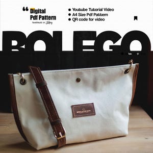 Leather & Canvas Tote Bag / Tote Bag Pattern / Tote Bag Pdf Download / Women Bag Pattern