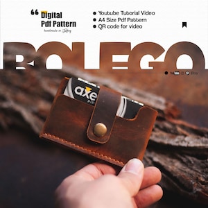DIY Leather Wallet PDF Pattern: Downloadable Minimalist Cardholder Template