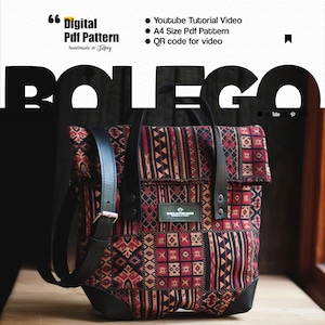 Modello PDF per borsa a tracolla in pelle e tela: borsa fai da te per tutti i giorni (download digitale)