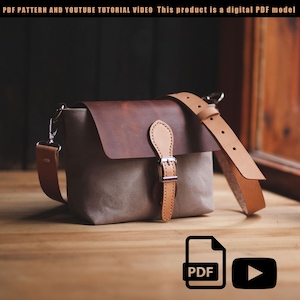 Modèle PDF de sac quotidien en cuir et toile, modèle de sac en cuir, modèle de sac quotidien en cuir, bricolage en cuir, modèle de sac PDF, modèle de sac bandoulière