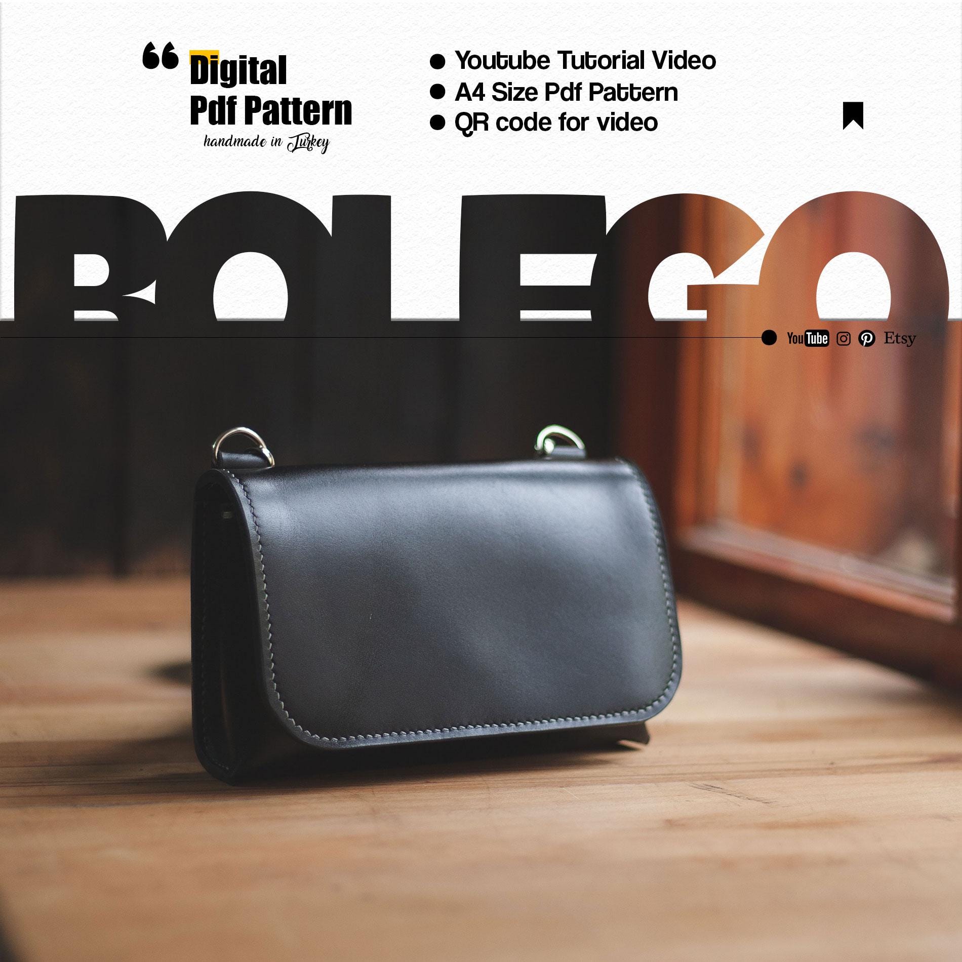 Leather Crossbody Bag PDF Pattern: DIY Template (digital Download) - Etsy