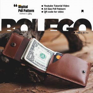 DIY Leather Wallet PDF Pattern: Downloadable Minimalist Cardholder Template