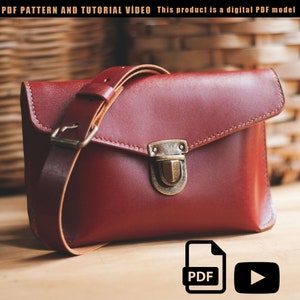 PDF Schnittmuster Leder Crossbody Bag | Schultertasche | Lässige Taschenmuster | Leder Crossbody Vorlage | DIY Tasche, Schnittmuster