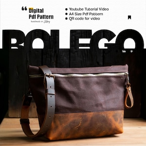 Leather & Canvas Daily Zipper Bag PDF Pattern