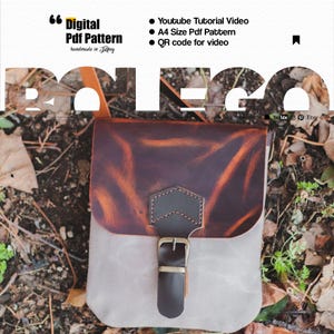 Small Messenger Bag Pattern: Leather & Canvas PDF (Digital Download)