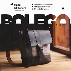 Leather & Canvas Crossbody Bag PDF Pattern: DIY Craft