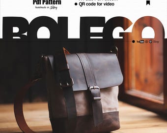 Leren en canvas crossbodytas pdf-patroon: knutselen