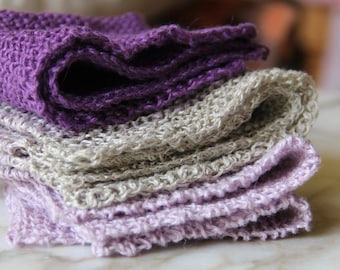 Paño de lino tejido a mano: Paño exfoliante para baño y ducha