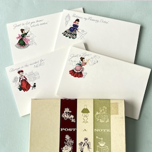 Vintage Post A Note Pocztówki Pocztówki Powitanie Nowe w pudełku Motyw Złotego Wieku