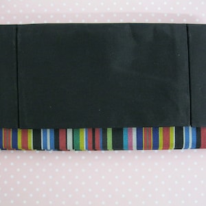 Vintage Wallet Black Vibrant Striped Multi Pocket Slim