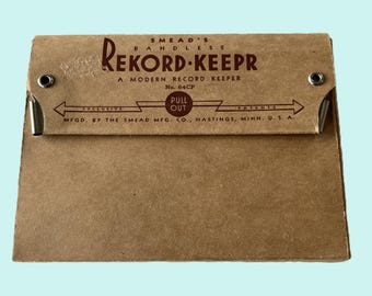 Caja de fichas de índice Smead Record Keeper vintage de 6x4 pulgadas con secciones alfabéticas, nueva, sin usar.