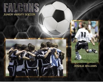 Soccer Memory Mates - Photoshop Templates for Sports Teams and Individuals - Sports Photography Templates - Honeycomb Soccer