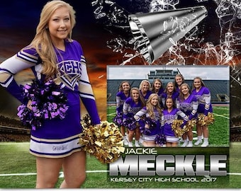 Cheer Memory Mates - Modelli Photoshop per squadre sportive e singoli individui - Modelli per fotografia sportiva - Scatenare l'allegria