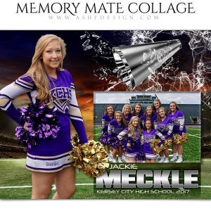 Cheer Memory Mates - Photoshop Vorlagen für Sportteams und Einzelpersonen - Sportfotografie Vorlagen - Smashing Through Cheer