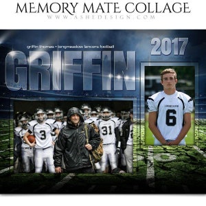 Fußball Memory Mates - Photoshop Vorlagen für Sportteams und Einzelpersonen - Sportfotografie Vorlagen - Breaking Ground Football
