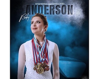 Sports Poster Template Set - Photoshop Collage Templates for Teams and Individuals - Instant Download - In The Shadows Gymnastics Vault