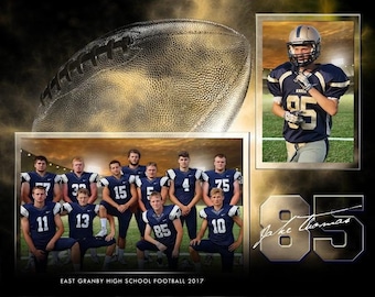 Football Memory Mates - Photoshop Templates for Sports Teams and Individuals - Sports Photography Templates - Electric Explosion Football