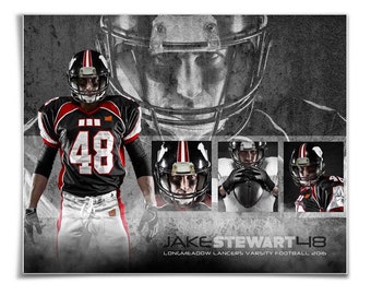 スポーツ ポスター テンプレート セット - チームおよび個人向けの Photoshop コラージュ テンプレート - 即時ダウンロード - Stone Faced