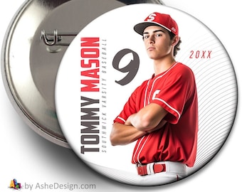 SPORTS BUTTONS -  The MVP - (3) Digital Photoshop Templates in 3", 3.5" & 4" sizes for Sports Photographers.