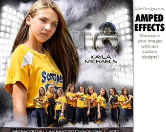 Sports Poster Template Set - Photoshop Collage Templates for Teams and Individuals - Instant Download - Armor Individual