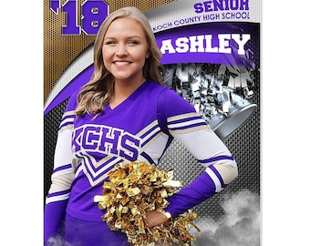 Sports Poster Template Set - Photoshop Collage Templates for Teams and Individuals - Instant Download - Triple Arch Cheer