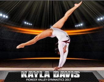 Sports Poster Template Set - Photoshop Collage Templates for Teams and Individuals - Instant Download - Big Show Gymnastics