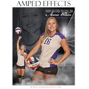 Ensemble de modèles d’affiches sportives - Modèles de collage Photoshop pour les équipes et les individus - Téléchargement instantané - Dream Weaver Volleyball