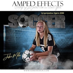 Set di modelli di poster sportivi - Modelli di collage di Photoshop per squadre e singoli individui - Download istantaneo - Rocked Soccer