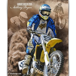 Sport Poster Template Set - Photoshop Collage Vorlagen für Teams und Einzelpersonen - Sofort Download - Dream Weaver Dirt Bike Racing