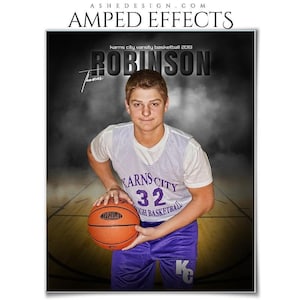 Sports Poster Template Set - Photoshop Collage Templates for Teams and Individuals - Instant Download -  In The Shadows Basketball